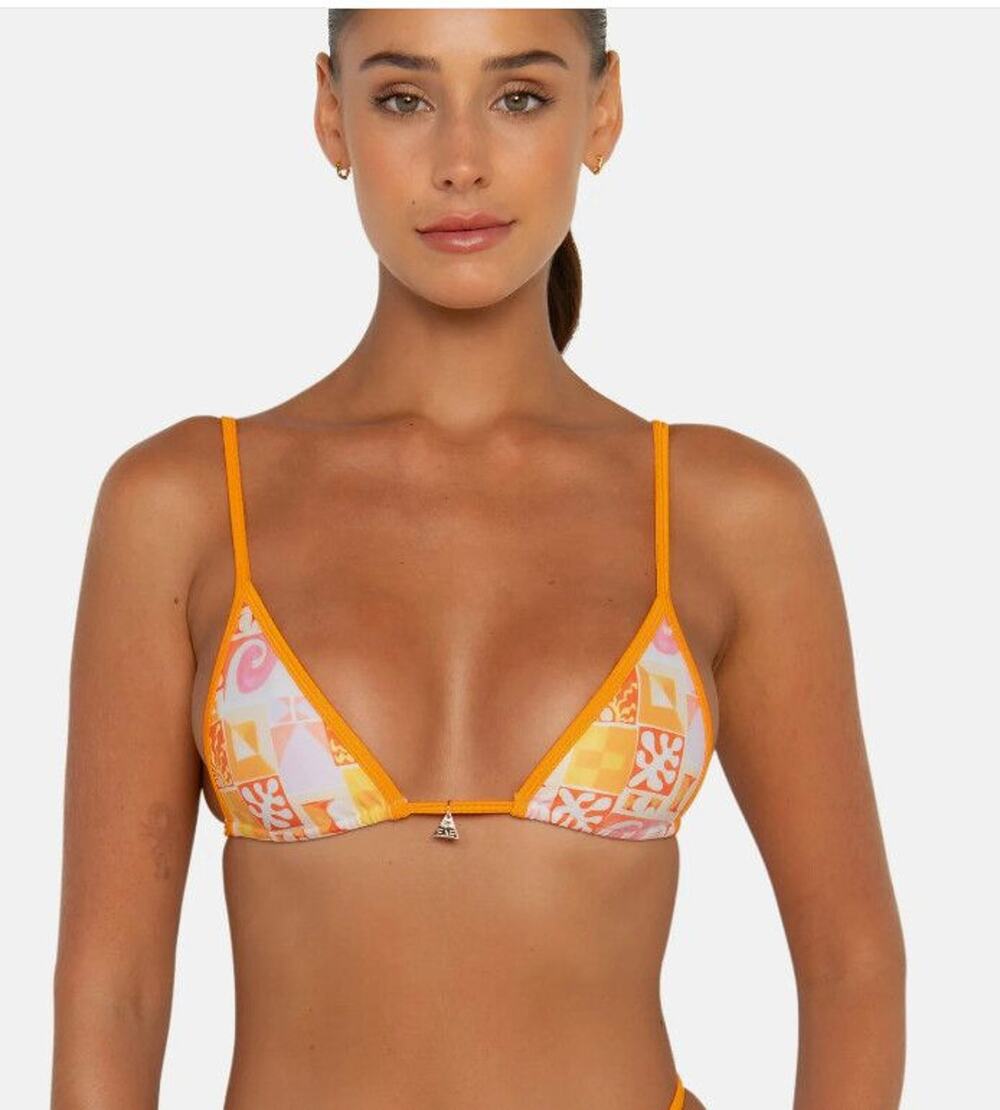 FAE Swim Lumi Top Sundown Sunset Fade Micro Triangle Sz L D-E NWT